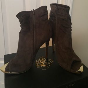 Brown Suede Booties